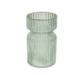 Váza sklo zelená  d11.5h18.5cm