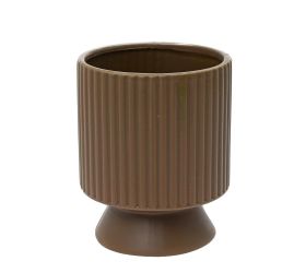 Obal na podstavci keramika sv.hnedá 12*12*15cm