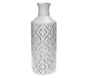 Váza ornament biela keramika 11.5*11.5*31cm