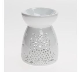 Aromalampa sova porcelán 8x11,5cm biela