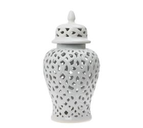 Lampáš s poklopom keram. dierovaná 23,5x23,5x46cm