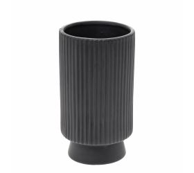 Obal pruhovaný keramika 10x10x18cm čierna