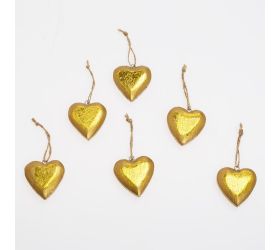 Záves srdiečka zlaté drevo s/6 10*10*2,5cm