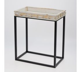 459fl/s stolík hranatý biely drevo/kov s 34*20*41cm