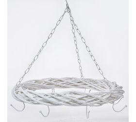 Veniec biely na retiazke s háčikmi 45cm