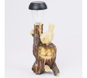 Solar vták na pni  12x8,2x29,5cm mgo