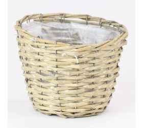 Košík prútie šedý m d19xh15cm