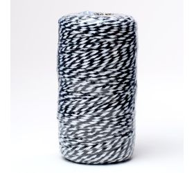 Šnúrka farby  2mmx100m čierna/biela