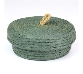 Košík papierové viečko tmavozelený malý 18cm