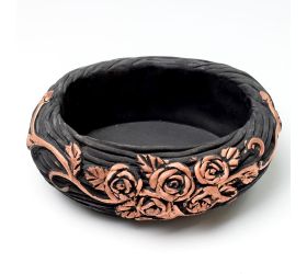 Obal kruh cement čierna s medenou 22x18.5x8cm
