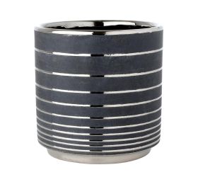 Obal čierny strieborné pruhy 13,5*13,5cm