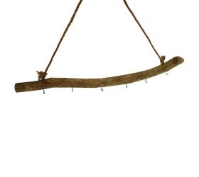 Rustikálny záves.vešiak 6x natur 78x40cm