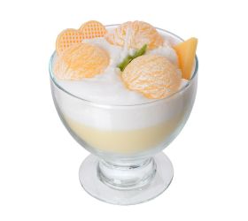 Sviečka dezert pohár krémový vanilka 13x11cm