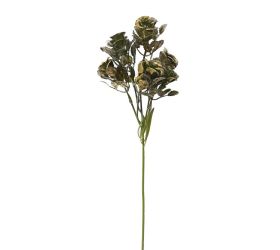 Zápich zeleň, ruža zeleno-zlatý metal 38cm