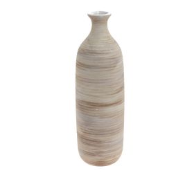 Obal váza pruhy keramika 10.5*10.5*33.5 krém