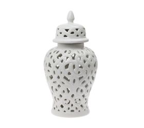 Lampáš s poklopom keram. dierovaná 18x18x36cm