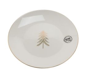 Tanier porcelán v2/pr.19cm biela so stromovým vzorom so zlatým okrajom