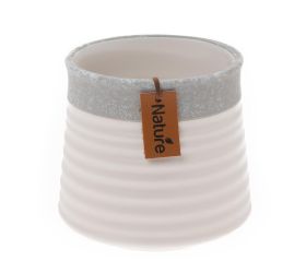 Obal keramika 11,3x11,3x10,2cm bielo šedá