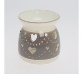 Aromalampa bie/siv vz. srdce porcel 10,8*10,8*11,4 cm