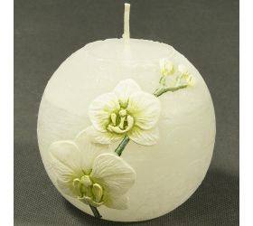 Orchid. guľa 80 biela-oliva