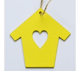 Výrez domček sv.žltá s/10 7cm