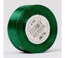Stuha satén zelená 25mm 15m