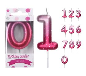 Tortovésviečky čísla 0-9 ružove