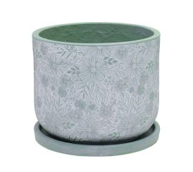 J73 kvetináč + miska liva mentol 44h36cm xl