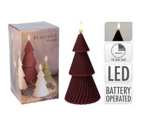 Sviečka led stromček 11cm tmavo červený