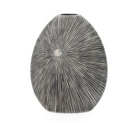 Váza široká polyrez m 29x16x35cm čiernobiela