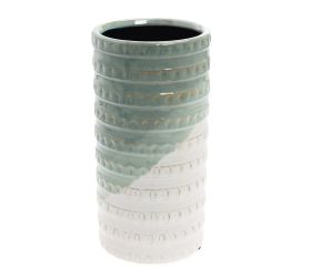 Obal trojfarebný  keramika 12.5*12.5*25.5 mentol