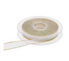 Stuha biela zlatý lem 1,5cm/20m 3348p 04