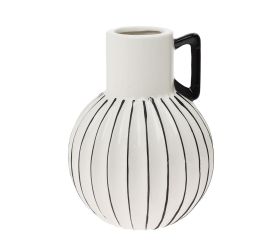 Váza s uchom keramika 13x28,5cm biela
