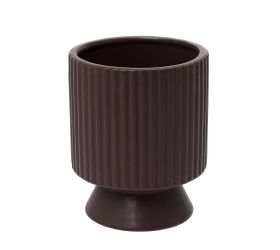 Obal na podstavci keramika tm.hnedá 12*12*15cm