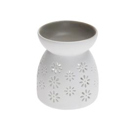 Aromalampa výrez kvet porcelán 8,5x10cm biela