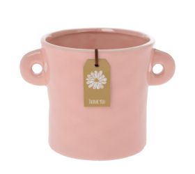 Obal keramika s ušami 14,3x10,5x10,2cm ružová