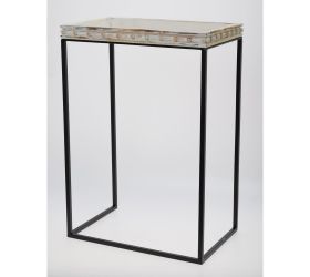 459fl/s stolík hranatý biely drevo/kov l 46*30*67,5cm