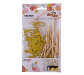 Zápich do torty set zlatý