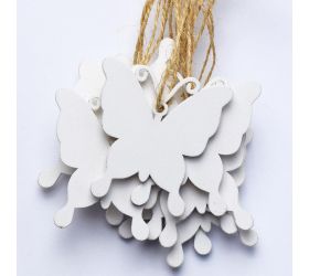 Záv. výrez motýľ biely 5cm s/20