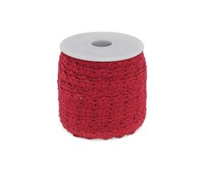 Stuha čipka 9mmx100y vínová