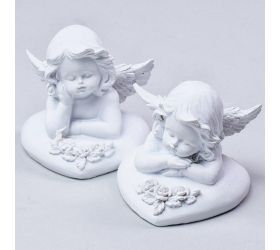 Anjel na srdiečku biely mix2/ 8cm