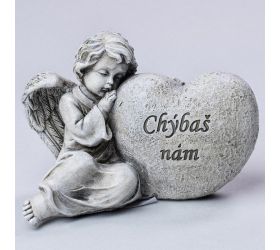 Anjel sivý 13,5x8x9cm polyres