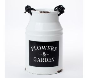 Obal váza biela dolomit 11x11x17,5cm