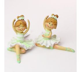 Baletka sediaca bielozelená mix 9x6x7,5cm