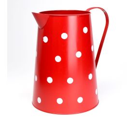 Váza džbán kov červená veľké bodky v:26,5x15,5cm super cena