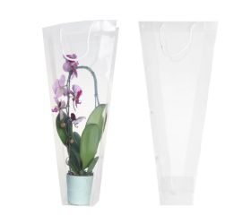 Taška transp.pvc orchidea  push 32x70+11x12