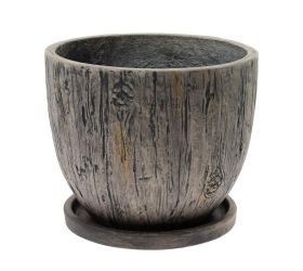 J89 kvetináč + miska okrúhly lincy tm.šedá 37h30,3cm l