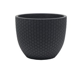 J108 kvetináč+miska okrúhly mila čierna 30x24,5cm m