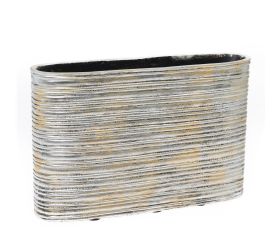 Obal ovál polyrez l 35x8x25cm čiernostrieborná