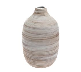 Obal váza pruhy keramika 14*22.5 krém